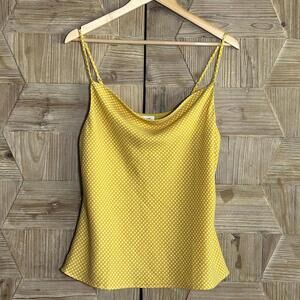 Escape by Blu Pepper Yellow Polka Dot Cami Tank Top Women's L Boho Layering